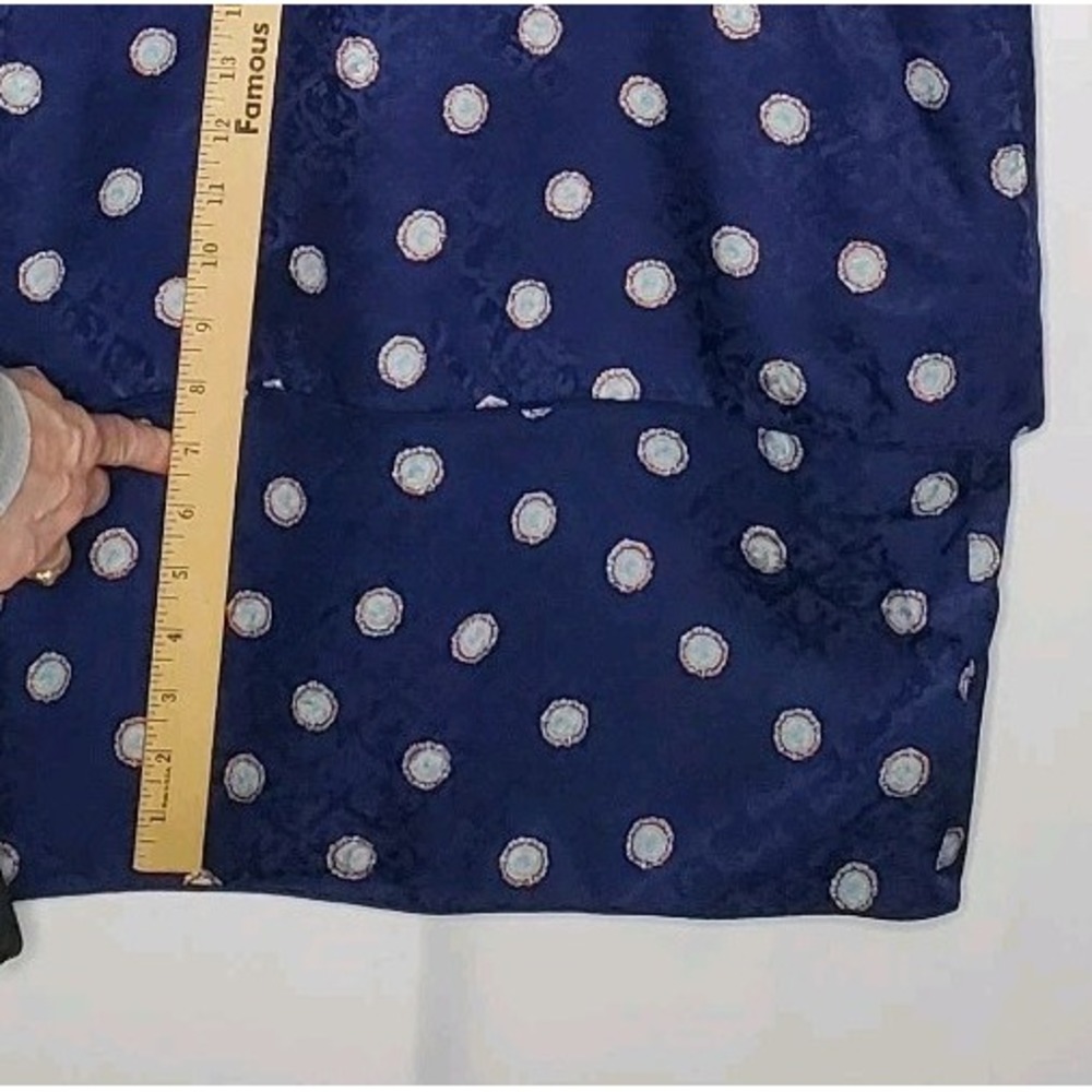 Maggie London Vtg Silk Dress 8 Satin Old Money Print Tiered Modest Derby Church - Picture 6 of 11